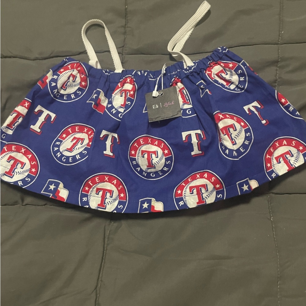 NWTS Texas Rangers MLB Handmade Skirt Girls 18 24 Months Baseball Cotton USA